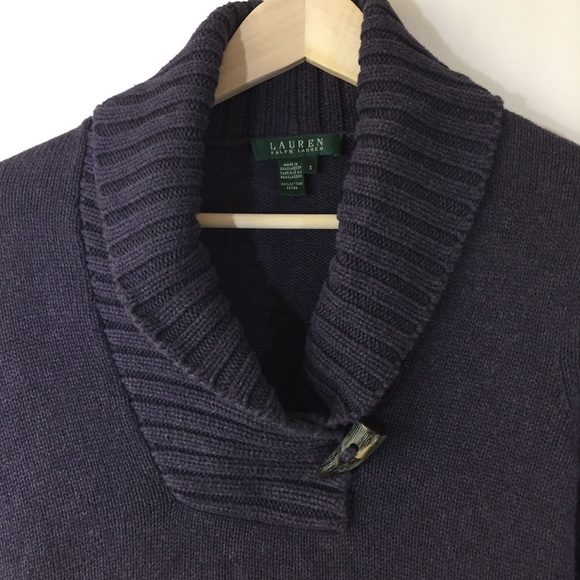 Ralph Lauren purple cowl neck sweater cotton small - Picture 1 of 5